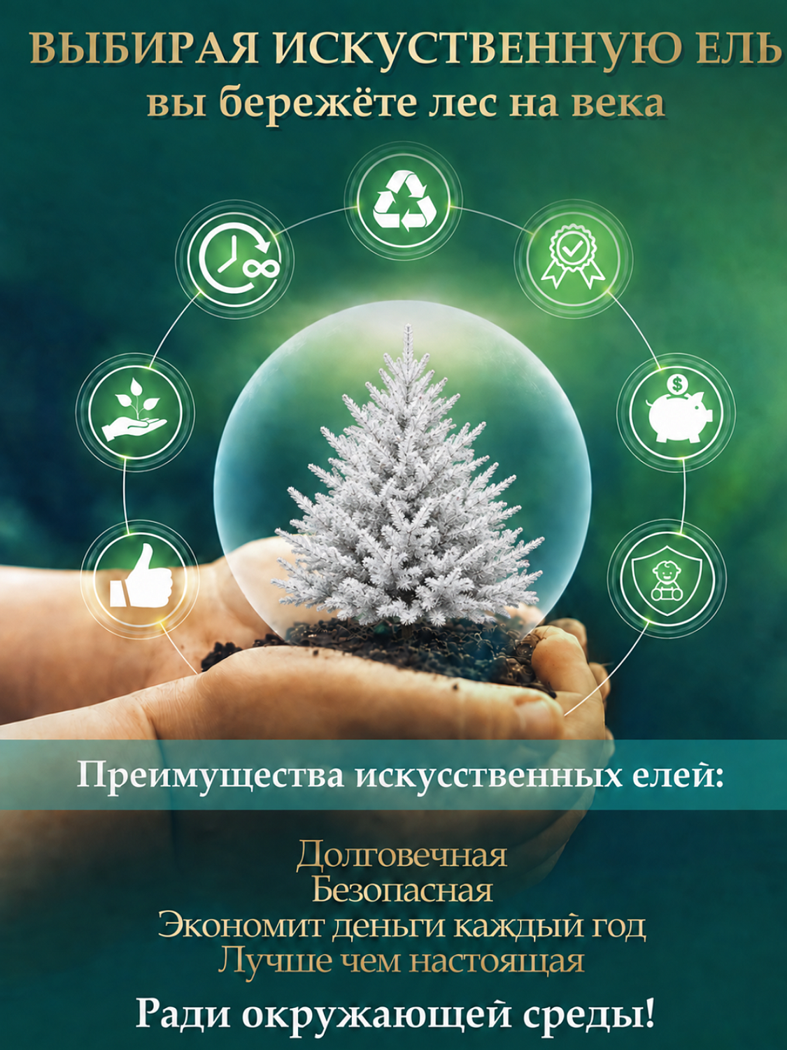 Ель искусственная Царь Елка Русская новая заснеженная